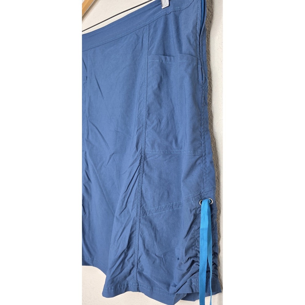 Title Nine Women 14 Navy Skirt‎ Zipper Pocket Cinch Tie Sides Golf Casual Cargo - Picture 2 of 6